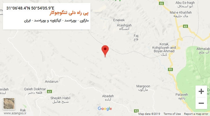 روستای پی راه دلی تنگوجوکار بر روی نقشه