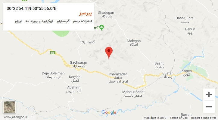 روستای پیرسبز بر روی نقشه