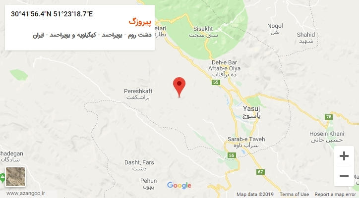 روستای پیروزگ بر روی نقشه
