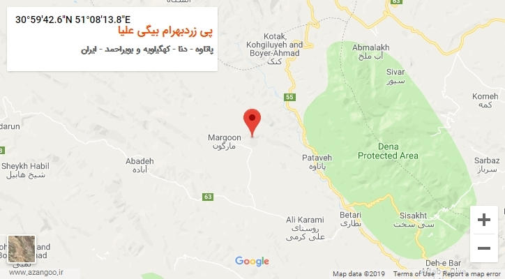 روستای پی زردبهرام بیگی علیا بر روی نقشه