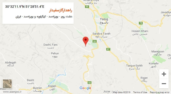 روستای راهدارگازسفیدار بر روی نقشه