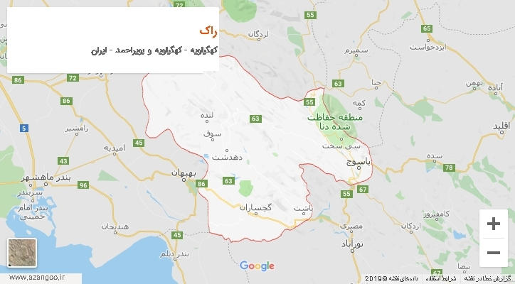 دهستان راک بر روی نقشه