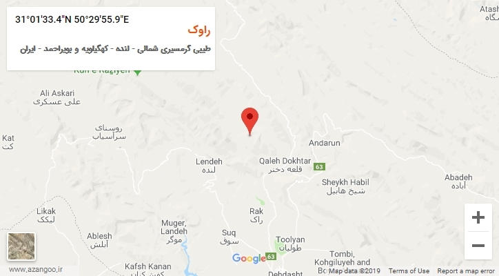 روستای راوک بر روی نقشه
