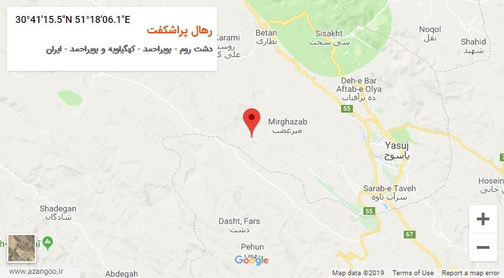 روستای رهال پراشکفت بر روی نقشه