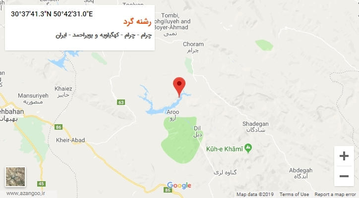 روستای رشنه گرد بر روی نقشه