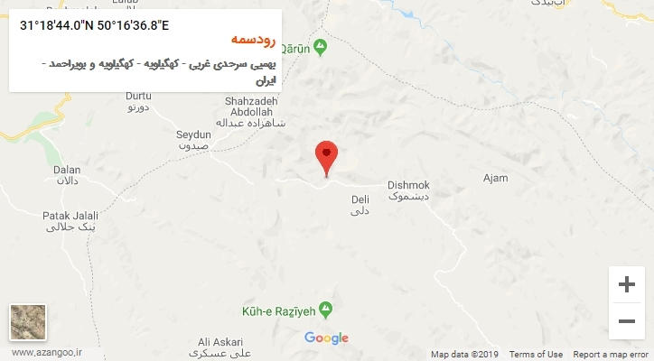 روستای رودسمه بر روی نقشه