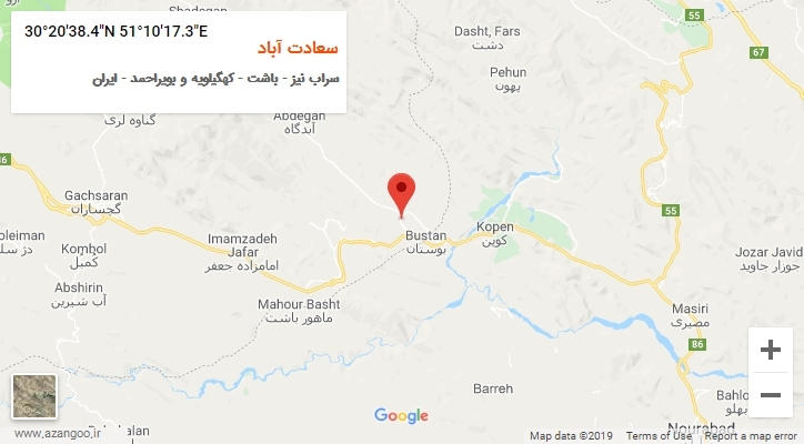 روستای سعادت آباد بر روی نقشه