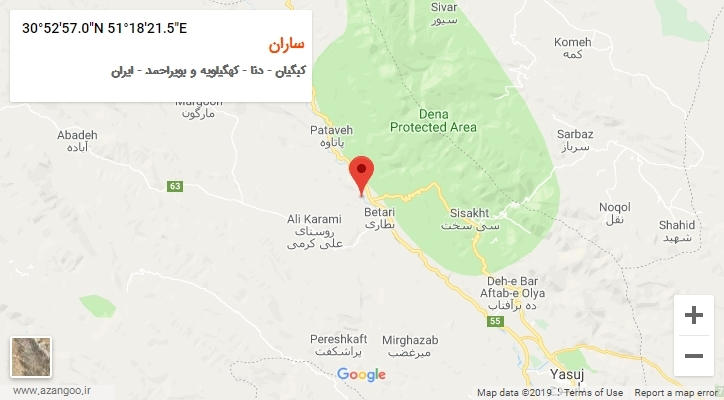 روستای ساران بر روی نقشه
