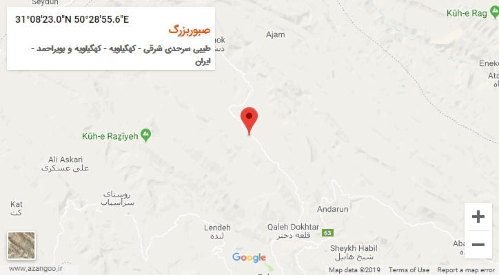 روستای صبوربزرگ بر روی نقشه