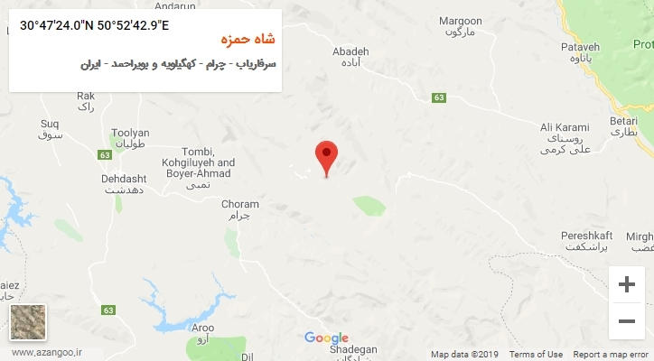 روستای شاه حمزه بر روی نقشه