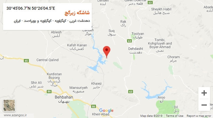 روستای شاشگه زیرگچ بر روی نقشه