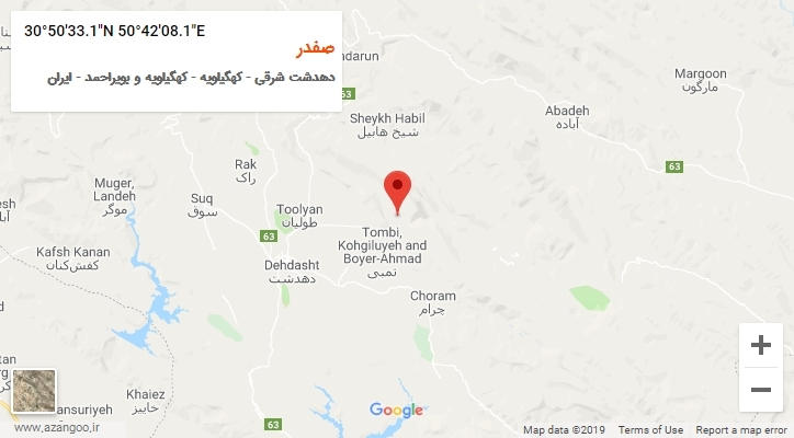 روستای صفدر بر روی نقشه