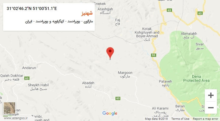 روستای شهنیز بر روی نقشه