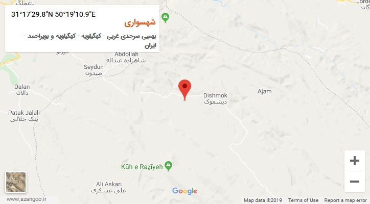 روستای شهسواری بر روی نقشه