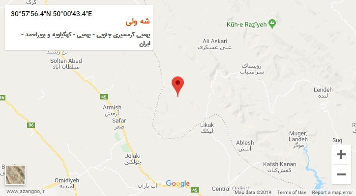 روستای شه ولی بر روی نقشه