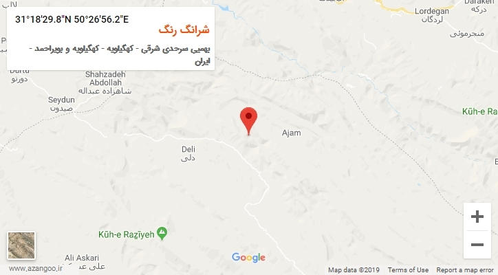 روستای شرانگ رنگ بر روی نقشه