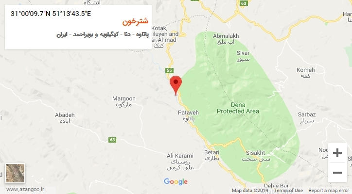 روستای شترخون بر روی نقشه
