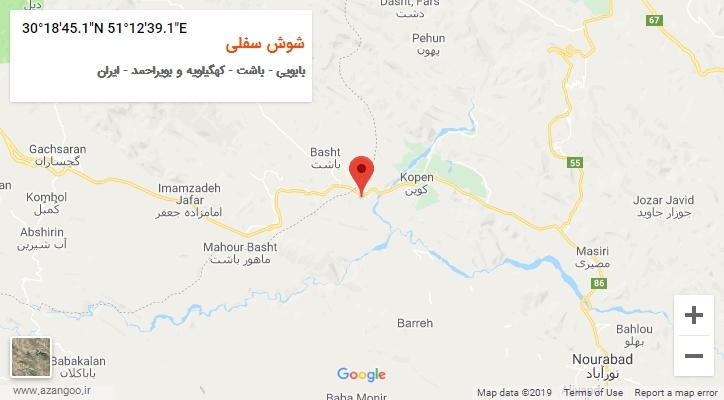روستای شوش سفلی بر روی نقشه