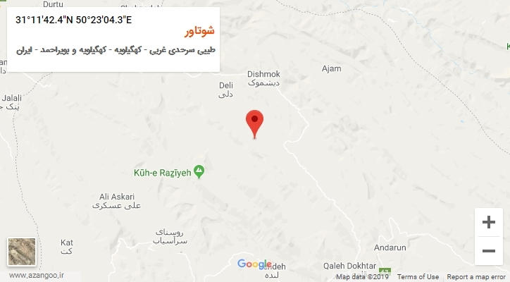 روستای شوتاور بر روی نقشه
