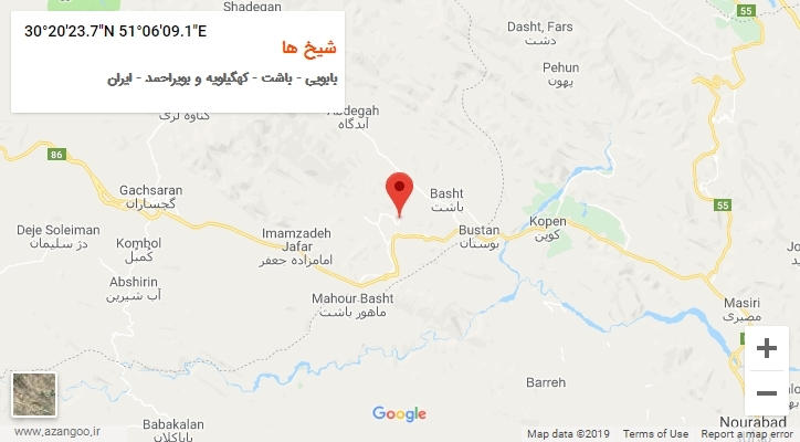 روستای شیخ ها بر روی نقشه
