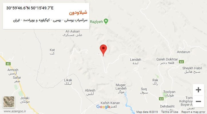 روستای شیلاودون بر روی نقشه