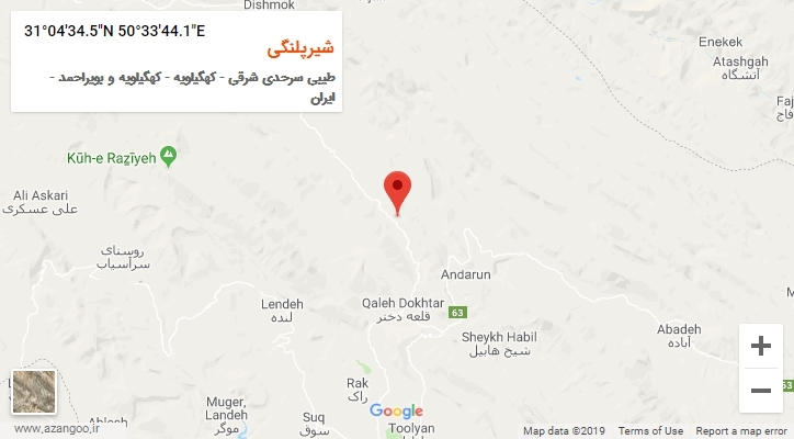 روستای شیرپلنگی بر روی نقشه
