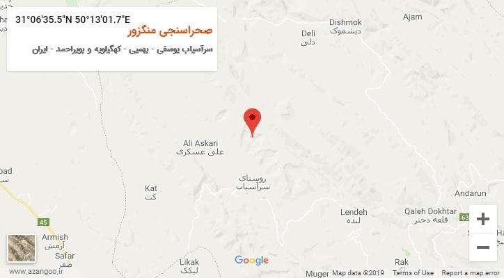 روستای صحراسنجی منگزور بر روی نقشه