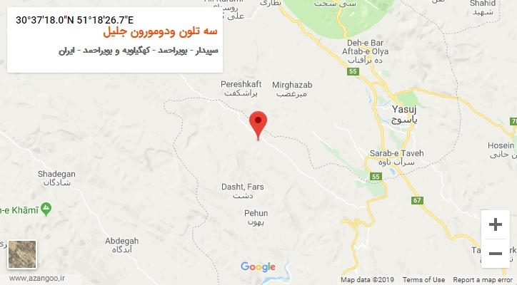 روستای سه تلون ودومورون جلیل بر روی نقشه