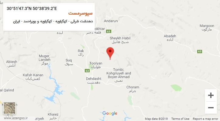 روستای سپوسرمست بر روی نقشه