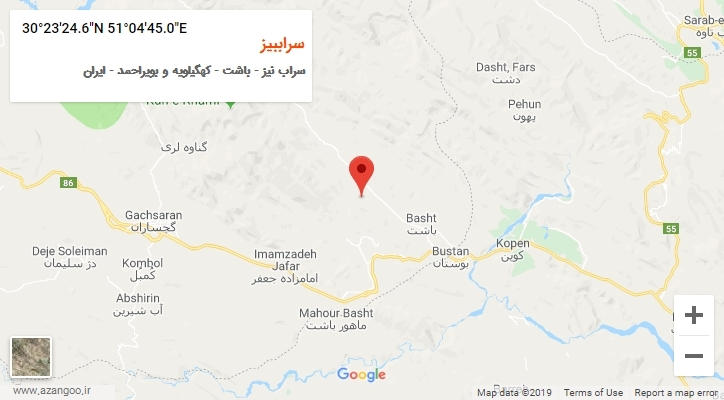 روستای سراببیز بر روی نقشه