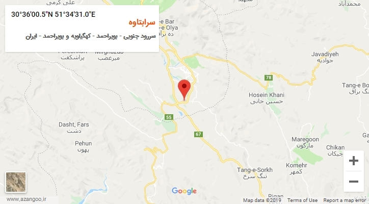 روستای سرابتاوه بر روی نقشه