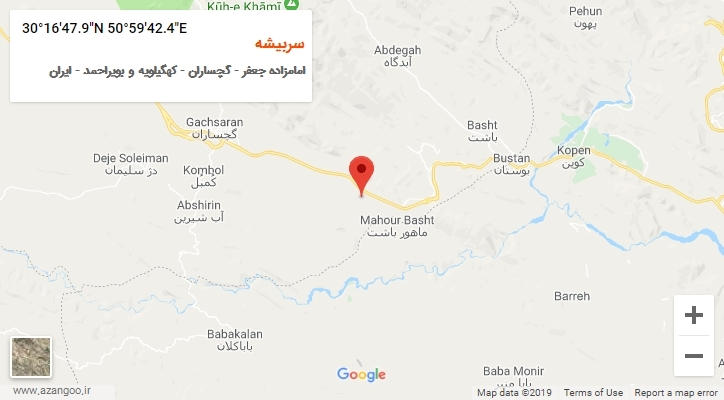 روستای سربیشه بر روی نقشه