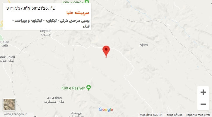 روستای سربیشه علیا بر روی نقشه