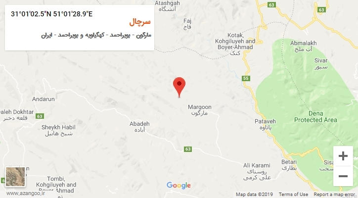 روستای سرچال بر روی نقشه