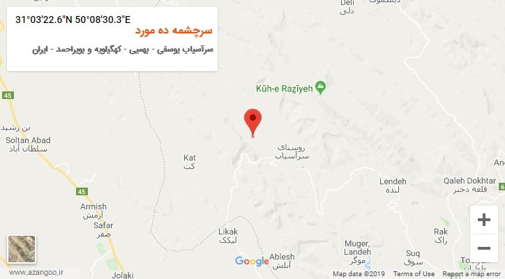 روستای سرچشمه ده مورد بر روی نقشه
