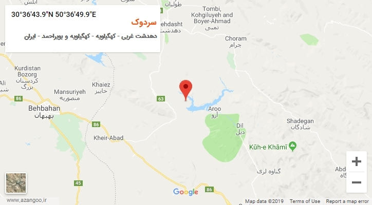 روستای سردوک بر روی نقشه