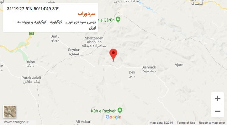 روستای سردوراب بر روی نقشه