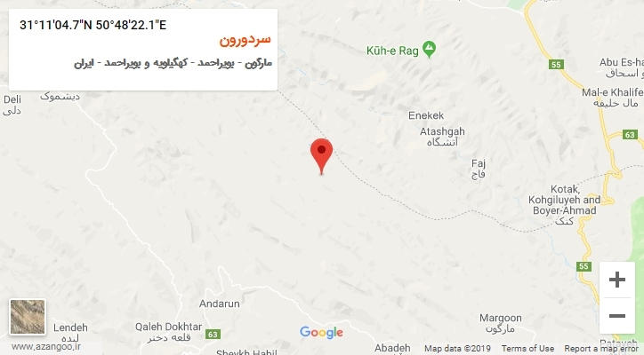 روستای سردورون بر روی نقشه