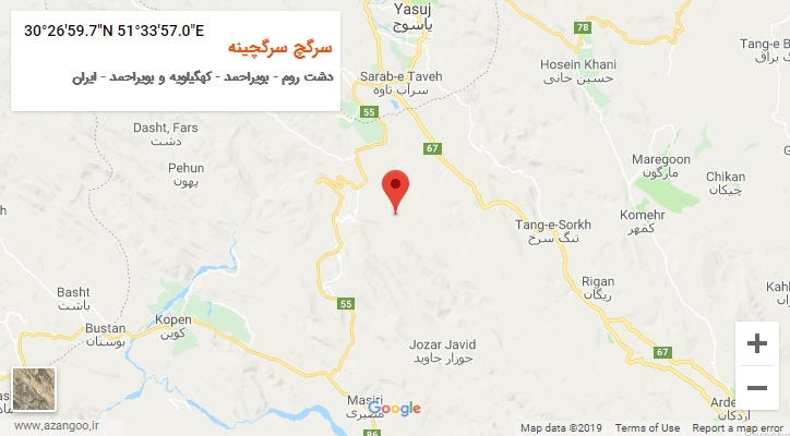 روستای سرگچ سرگچینه بر روی نقشه