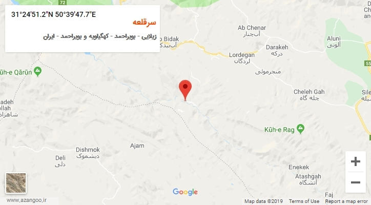 روستای سرقلعه بر روی نقشه