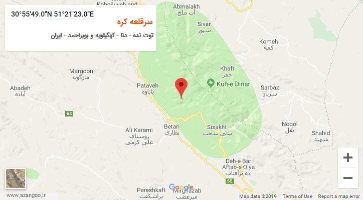 روستای سرقلعه کره بر روی نقشه