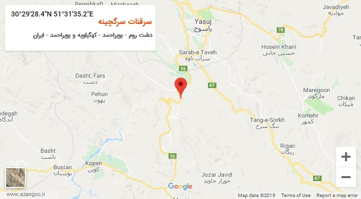 روستای سرقنات سرگچینه بر روی نقشه