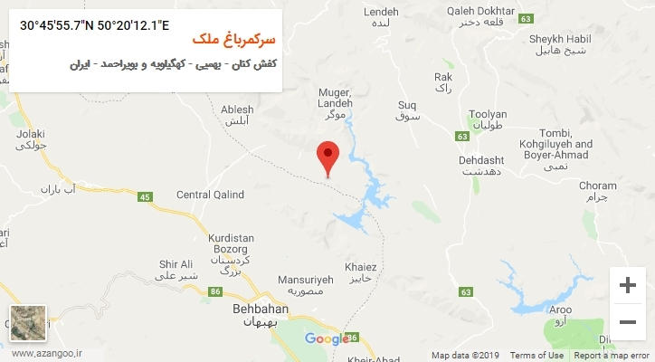 روستای سرکمرباغ ملک بر روی نقشه