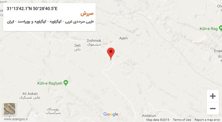 روستای سررش بر روی نقشه
