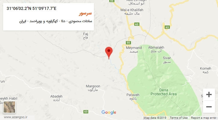 روستای سرسور بر روی نقشه