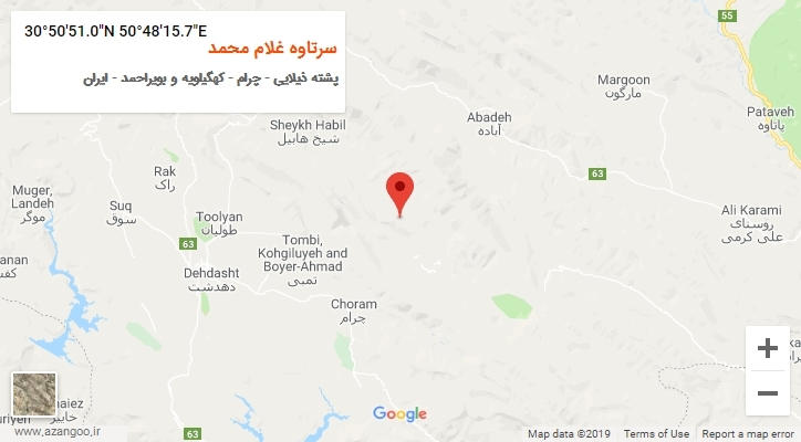 روستای سرتاوه غلام محمد بر روی نقشه