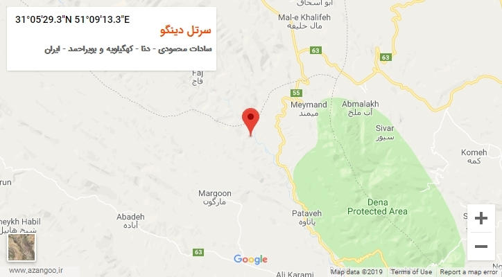 روستای سرتل دینگو بر روی نقشه