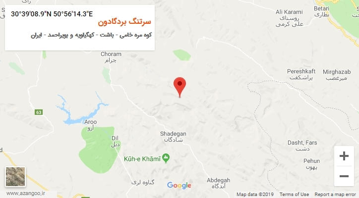 روستای سرتنگ بردگادون بر روی نقشه