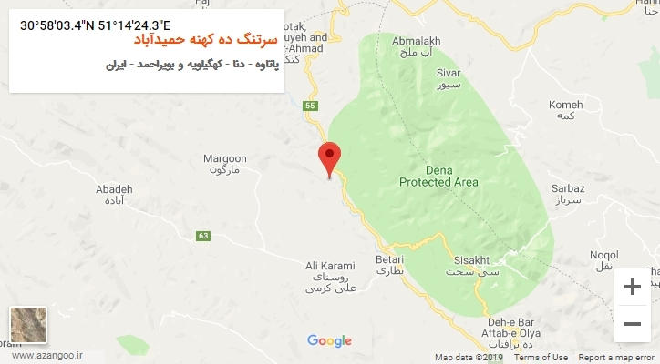 روستای سرتنگ ده کهنه حمیدآباد بر روی نقشه