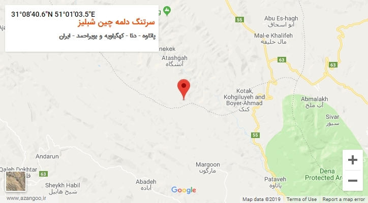 روستای سرتنگ دلمه چین شبلیز بر روی نقشه